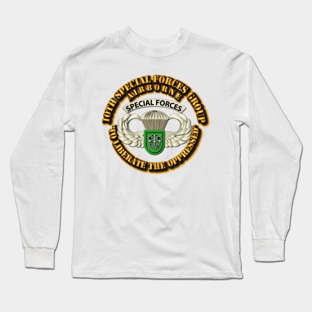 SOF - 10th SFG - Airborne Badge Long Sleeve T-Shirt by twix123844